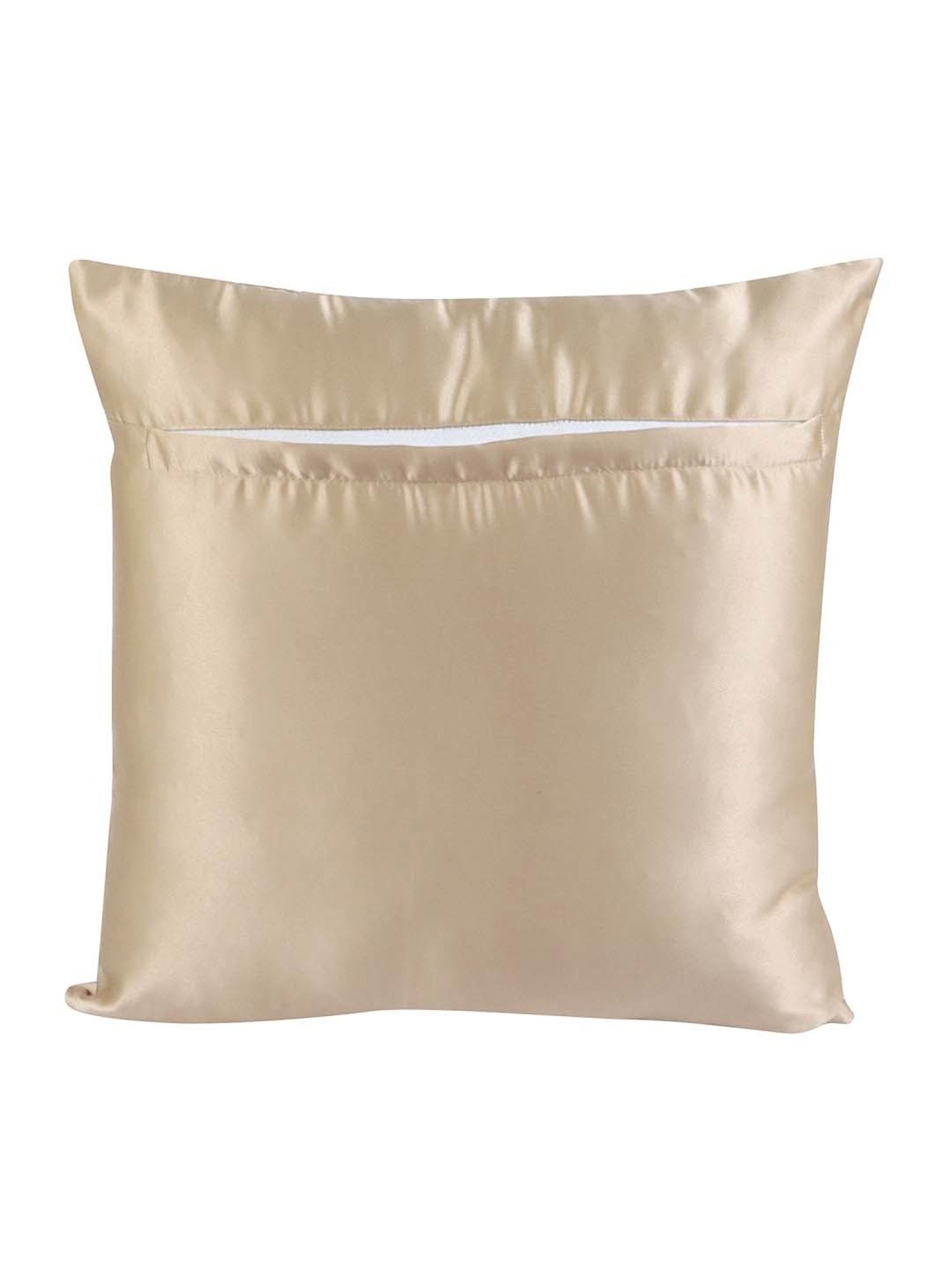 MFD HOME Furnishing Beige Satin Cushion Cover - Set of 2