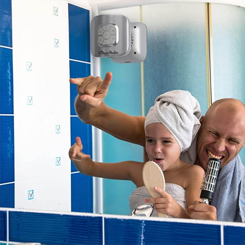 Portable Waterproof Bluetooth Speaker with Suction Cup 10 Hours PlaytimeBuiltin Mic Silver