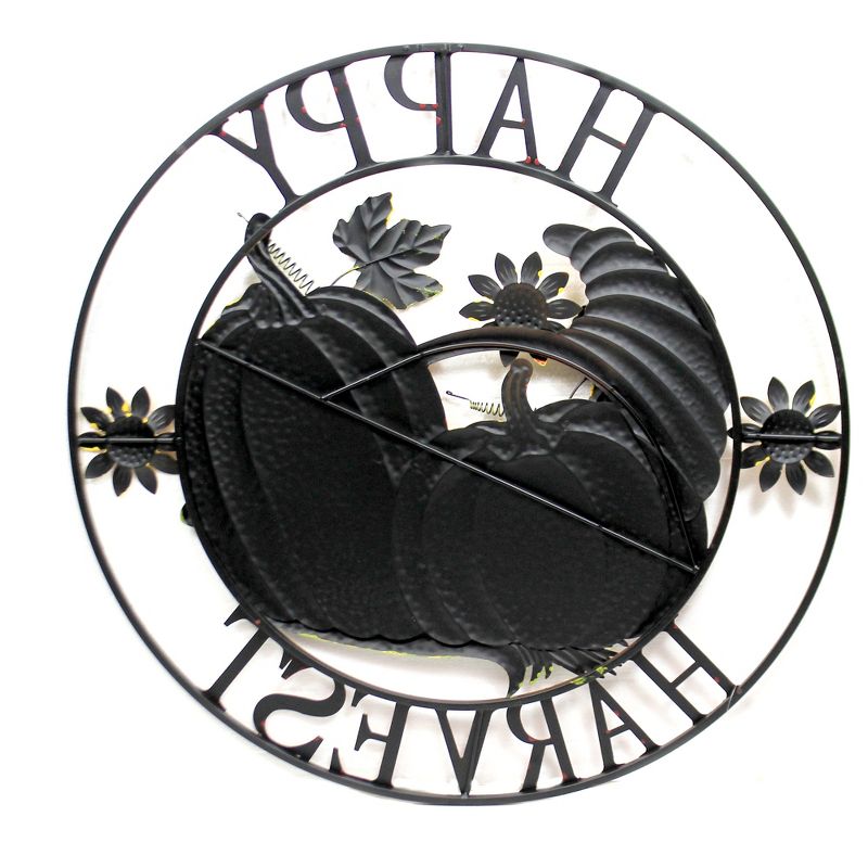 Home & Garden 28.0" Round Pumpkin Wall Art Decor Thanksgiving Fall Harvest Direct Designs International  -  Wall Sign Panels