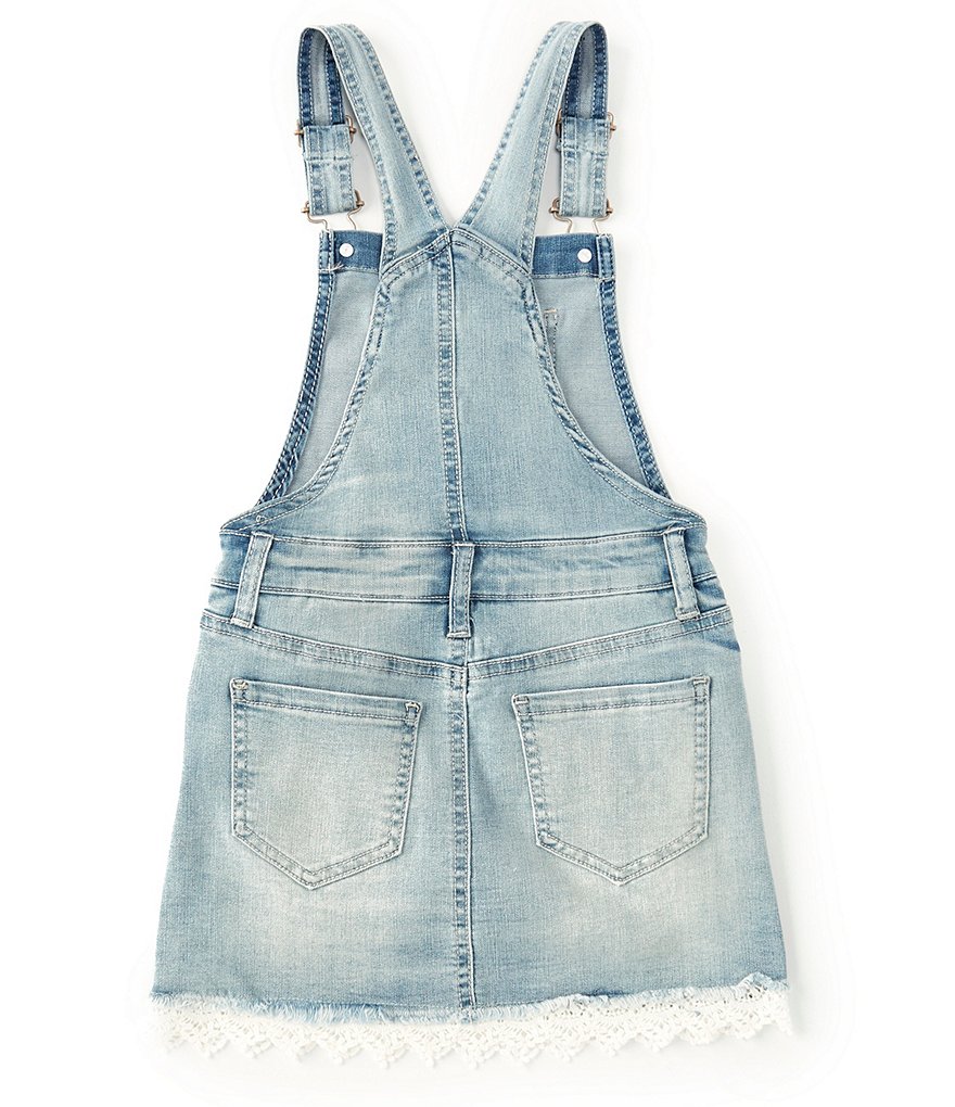 Hippie Girl Big Girls 7-16 Distressed Crochet-Trim Denim Skirtall