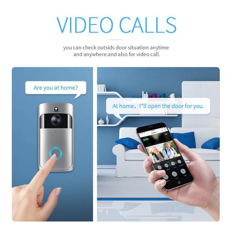 KuWFi Wireless WiFi Video Doorbell Camera IP 720P Ring Door Bell Video Intercom Two Way Audio APP Control Infrared Night Vision (with US Chime)