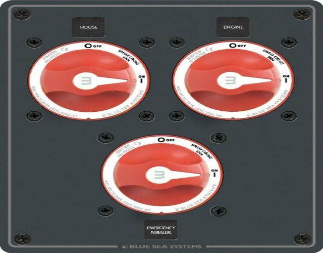 Blue Sea Systems Traditional Metal Dual Bank Battery Management Panel