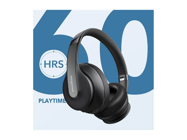 Anker Soundcore Life Q10 Wireless Bluetooth Headphones, Over Ear and Foldable, Hi-Res Certified Sound, 60-Hour Playtime and Fast USB-C Charging, Deep Bass, Aux Input