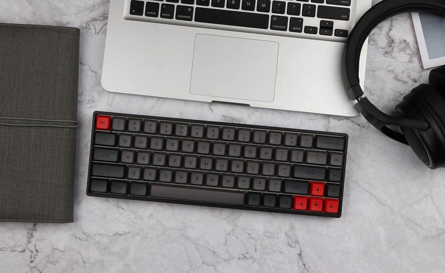 EPOMAKER SKYLOONG SK68 Keys Hot-swap RGB Mechanical Keyboard with Dye-subbed PBT GSA Keycaps, 3Fn Programmable Macros for Mac/Win/Android/iOS (Gateron Optical Blue, Grey Black)