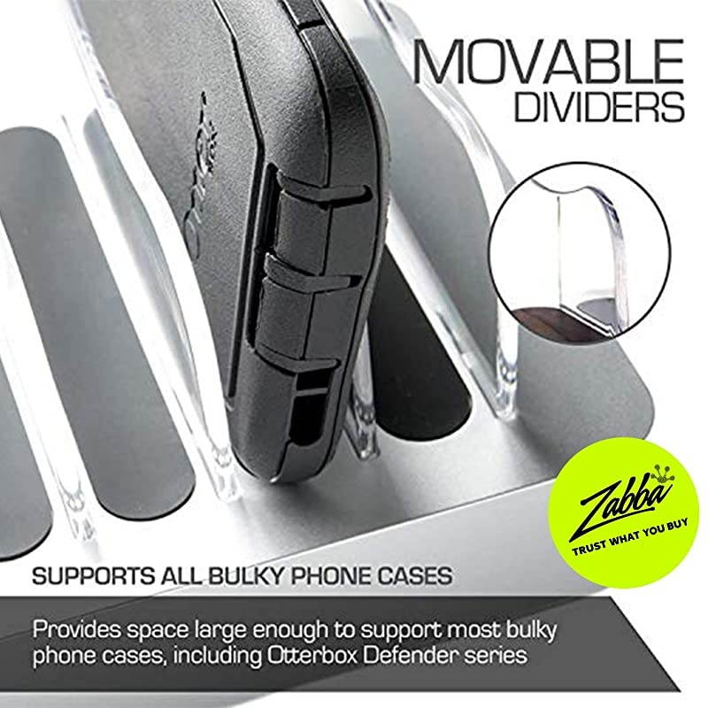 Charging Station for Multiple Devices, with 6 USB Fast Ports, Compatible with Cell Phones, Smart Phones, Tablets, and Other Electronics, White