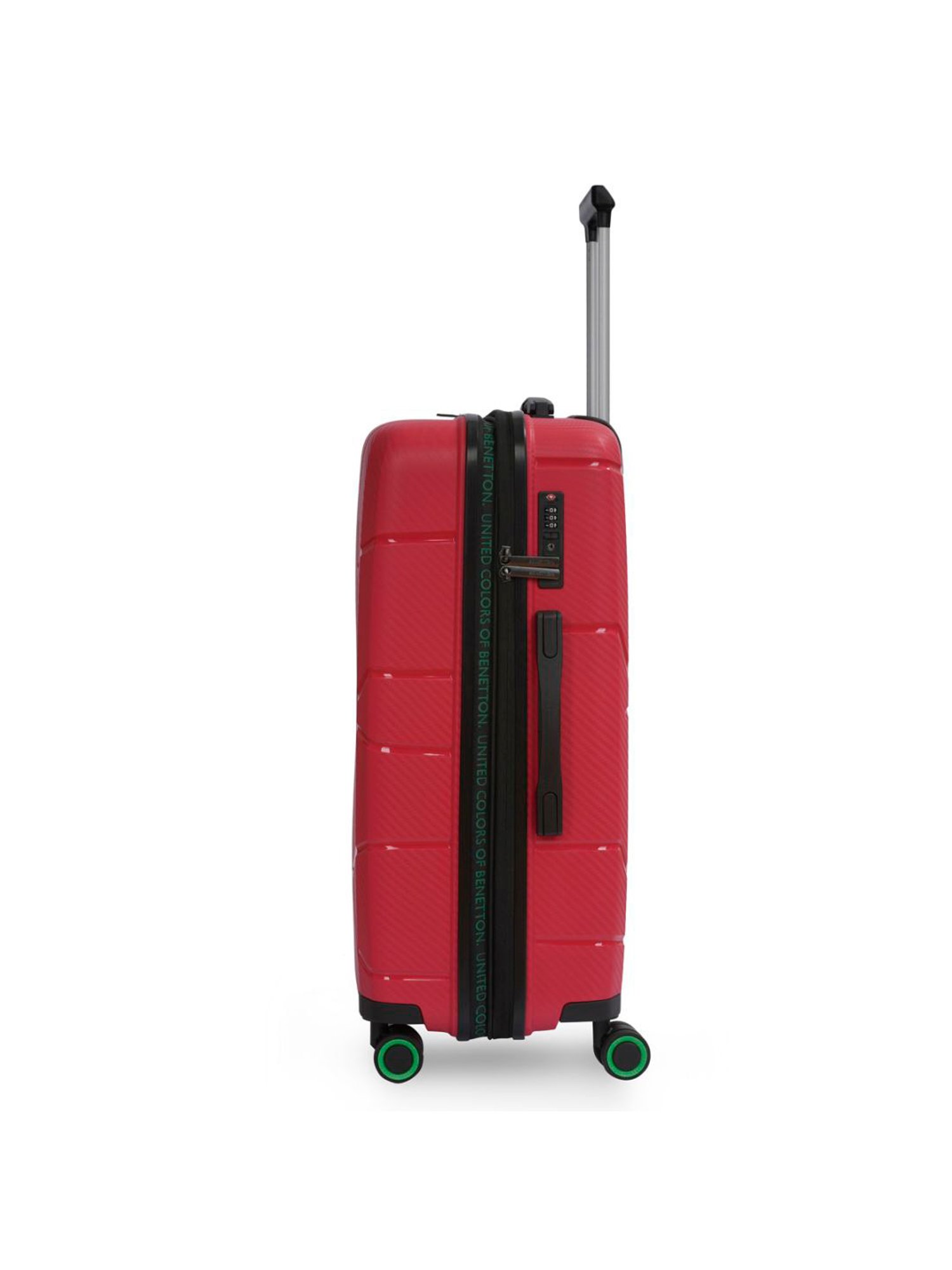 United Colors of Benetton Moonstone Red Textured Hard Large Trolley Bag - 78 Cm