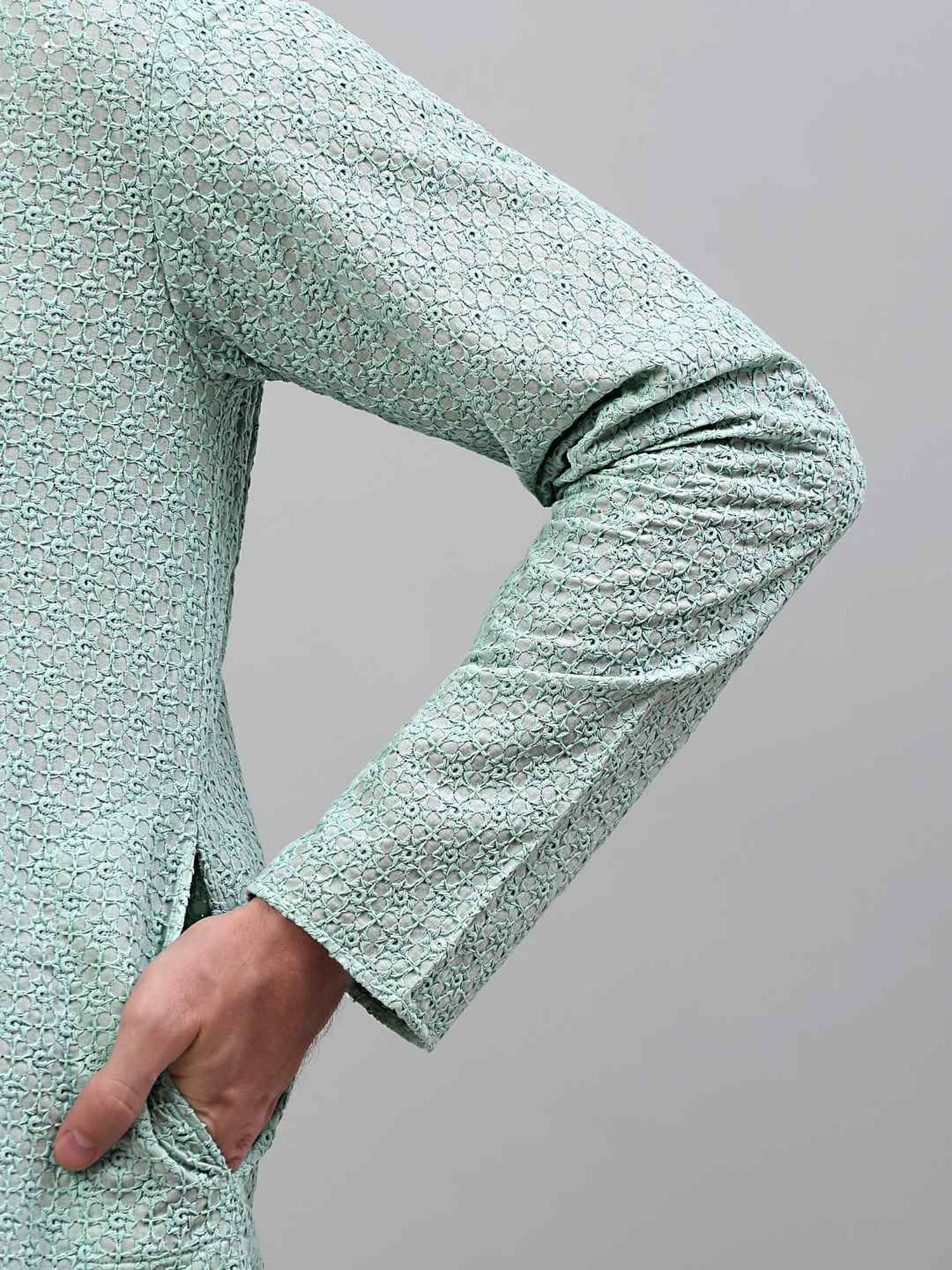 Jompers Green & White Cotton Regular Fit Embroidered Kurta Bottom Set