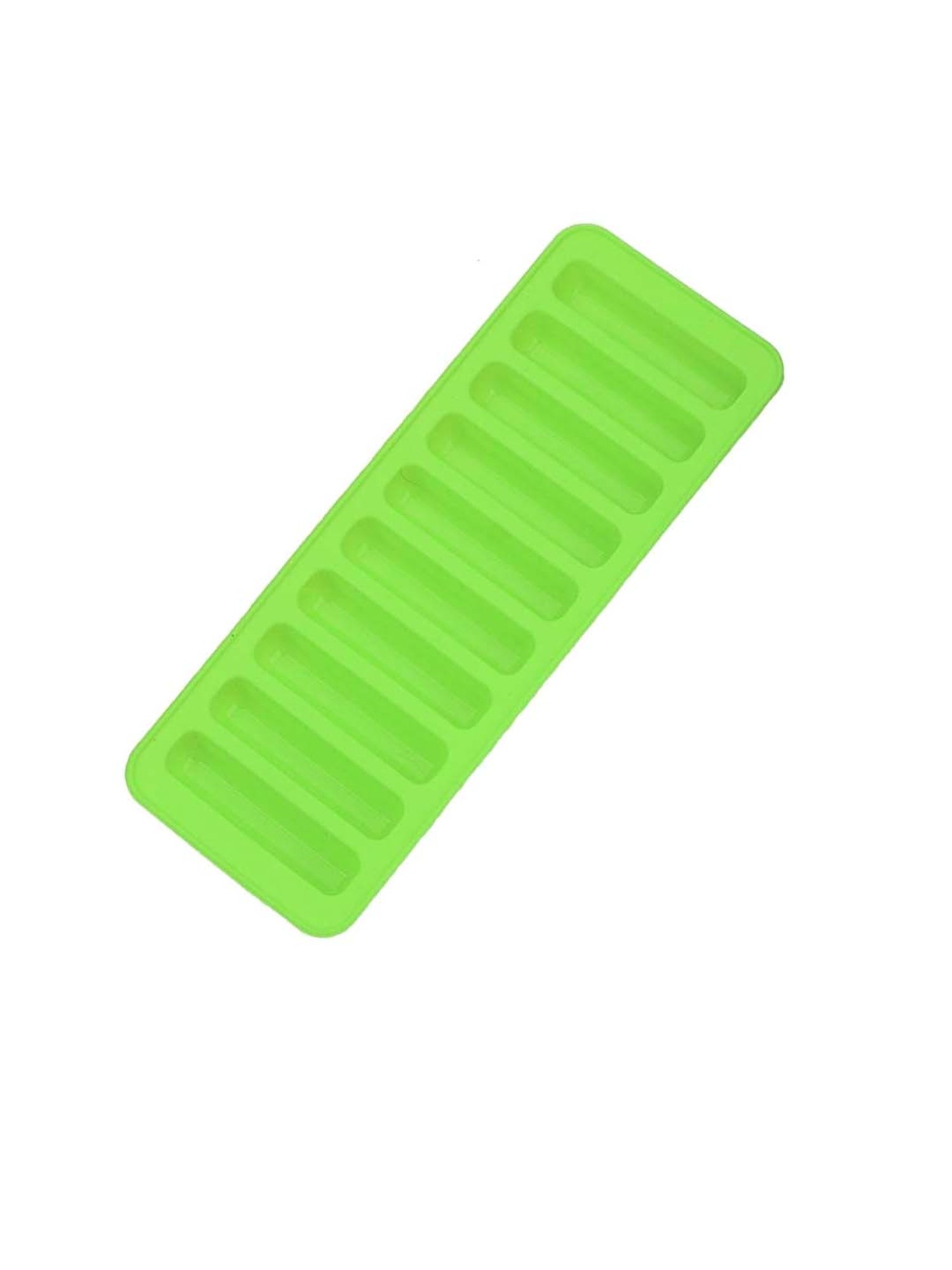 HAZEL 10 Cavity Silicon Chocolate Bar Ice Cube Mould, 1 Pc, Green
