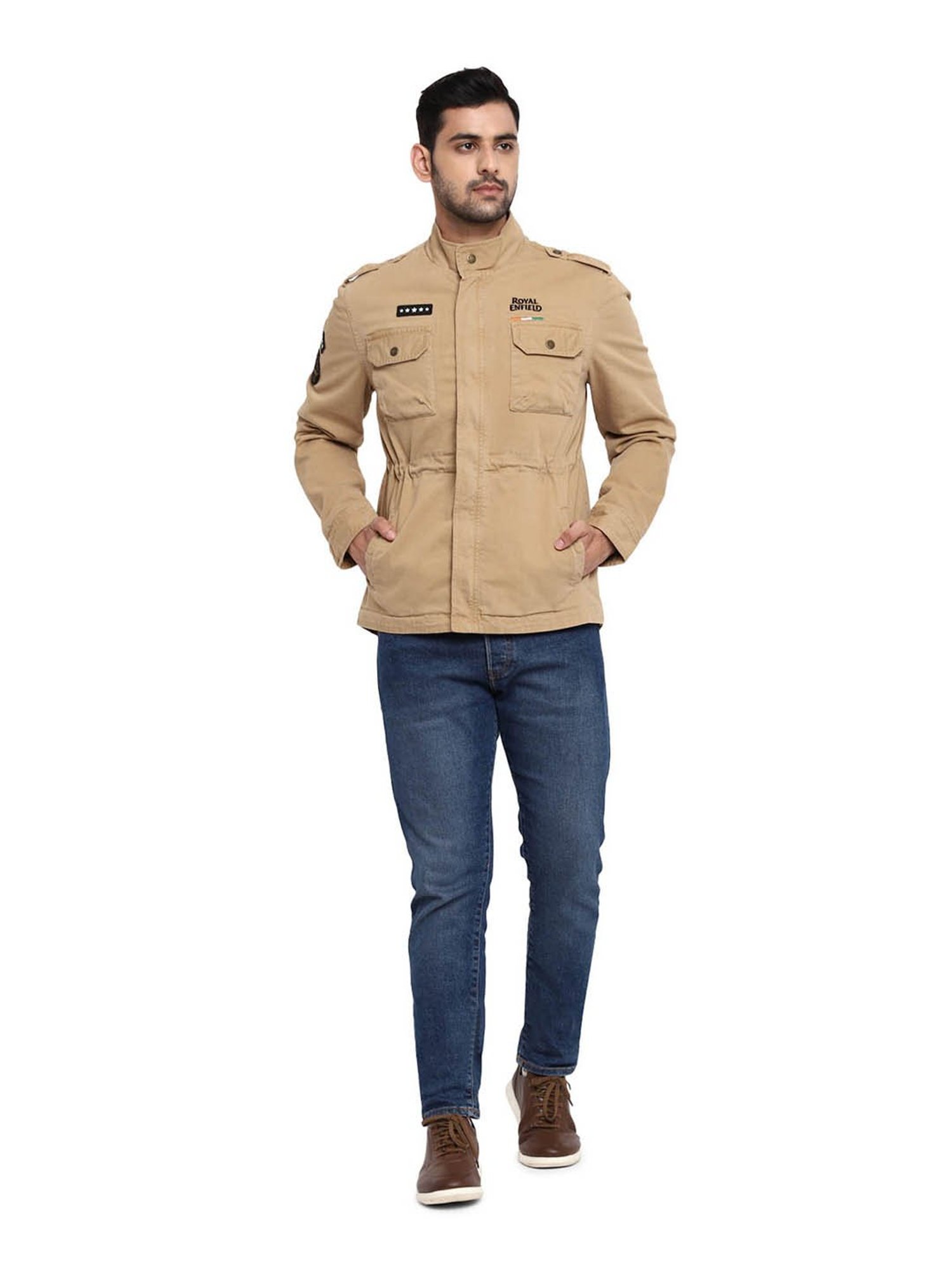 Royal Enfield Khaki Regular Fit Jacket