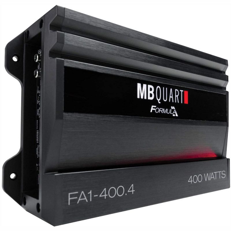 MB Quart FA1-400.4 Formula Class AB 4 Channel 400 Watt Car Audio Amplifier with DC Signal Sense, RCA Inputs, and MOSFET Power Supply, Black