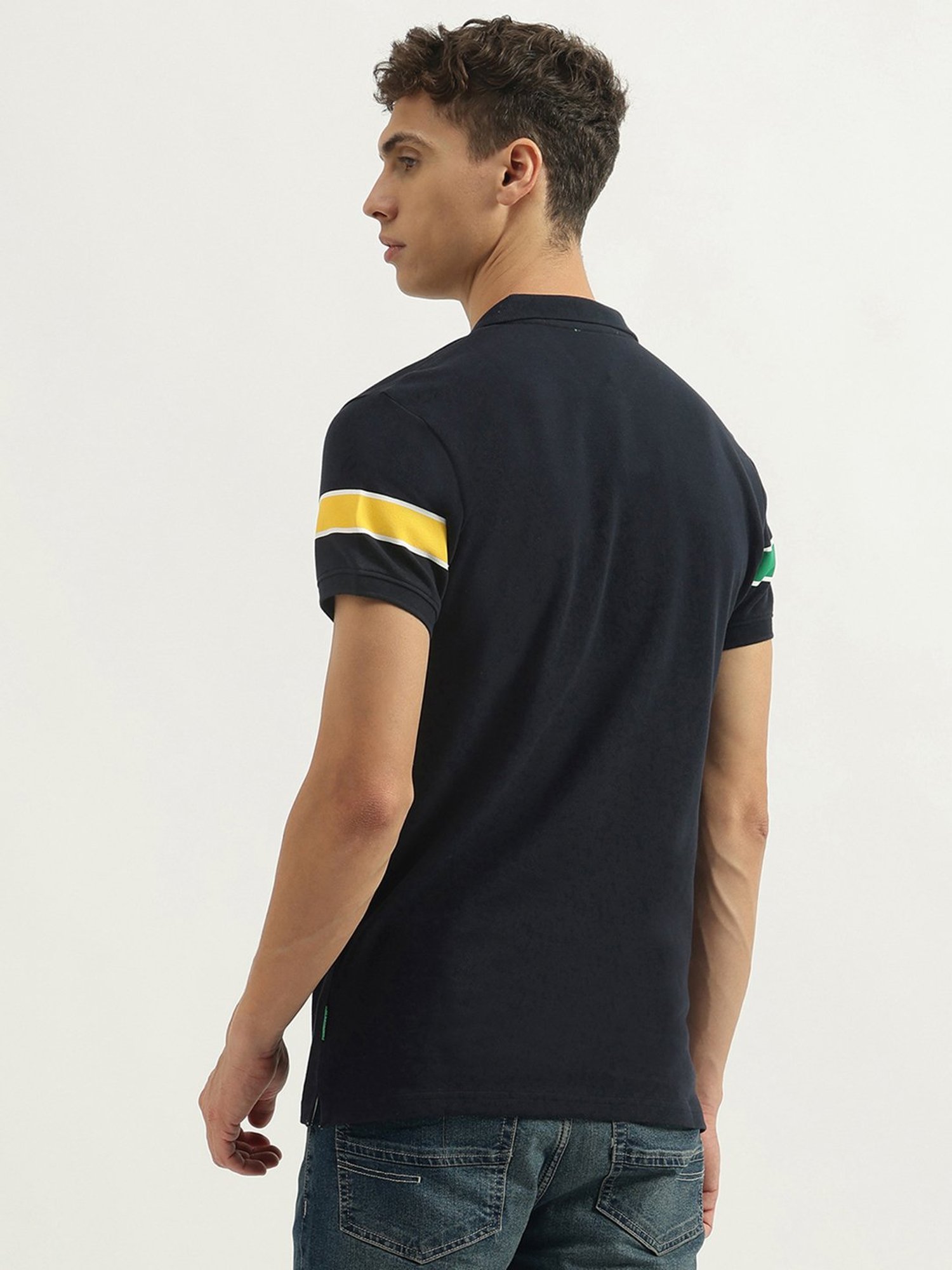 United Colors Of Benetton Blue Pure Cotton Regular Typography T-Shirt