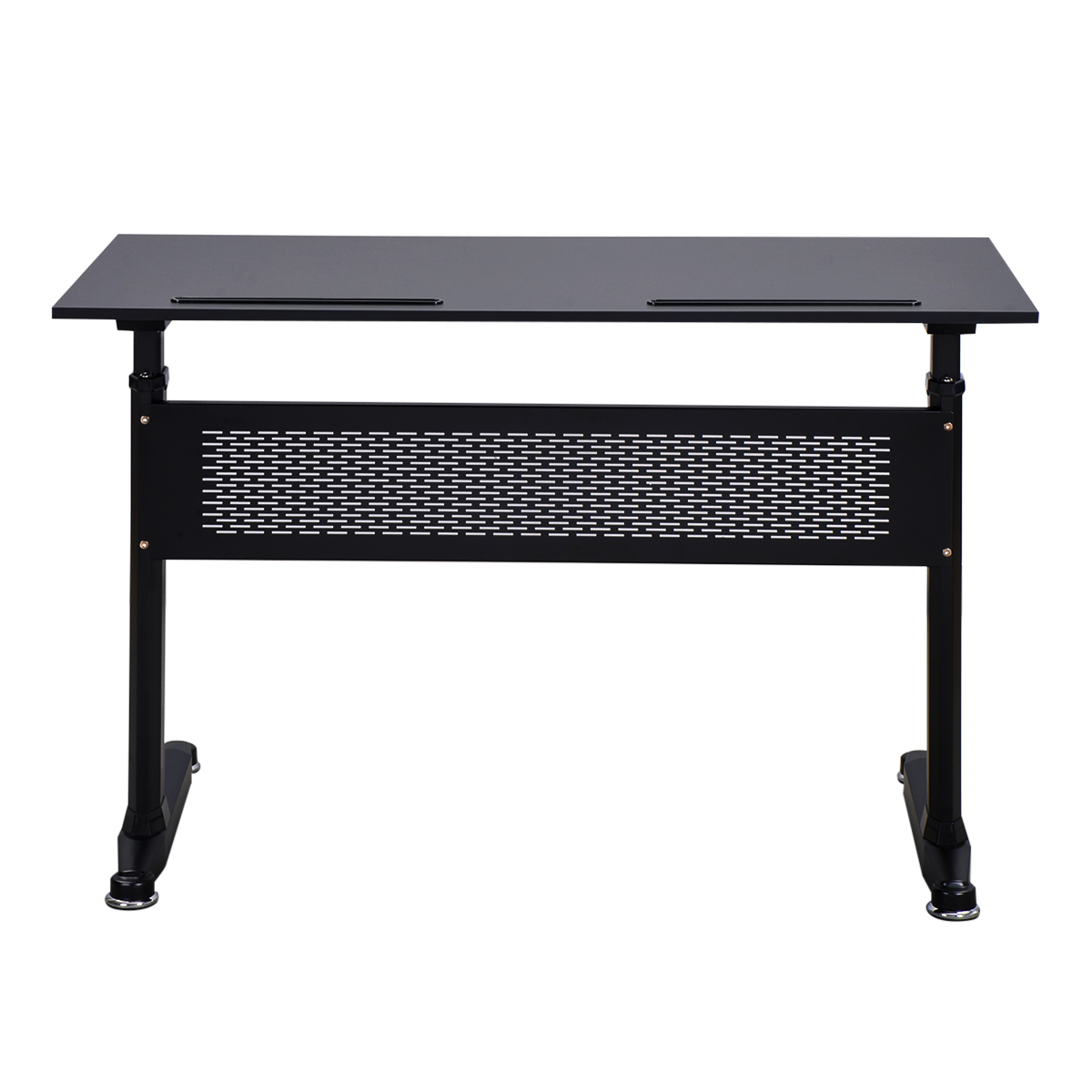 Gaming Desk Home Office Desk Adjustable Height Standing Desk with Crank Handle Manual Lifting Table with Sturdy Legs  and Foot Pads 47.2"L