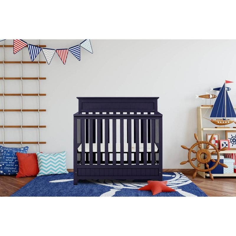 Dream On Me Aspen 4-in-1 Convertible Mini Crib - Navy