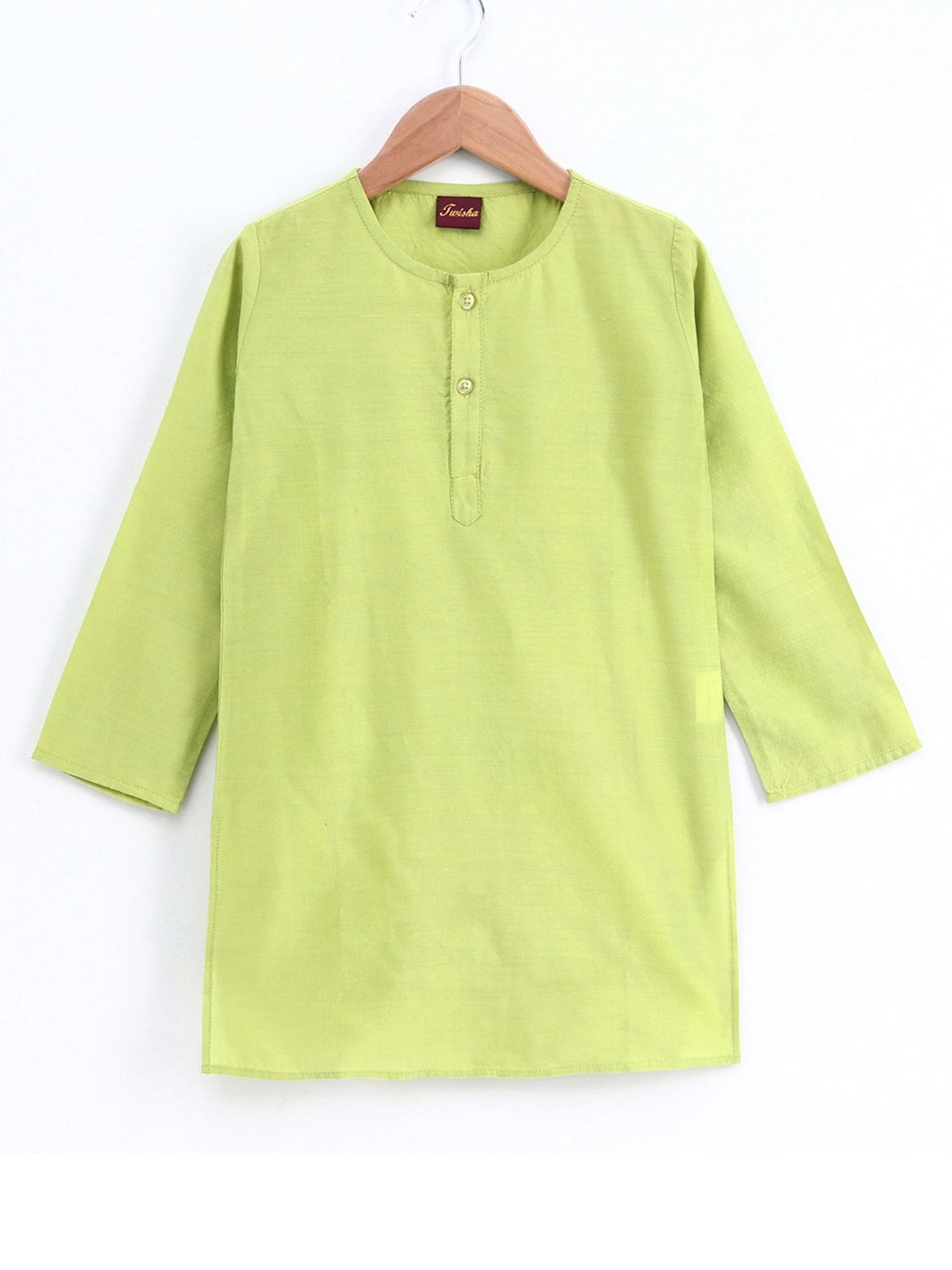 TWISHA Kids Lime Green & Red Printed Full Sleeves Kurta , Pyjamas with Jacket