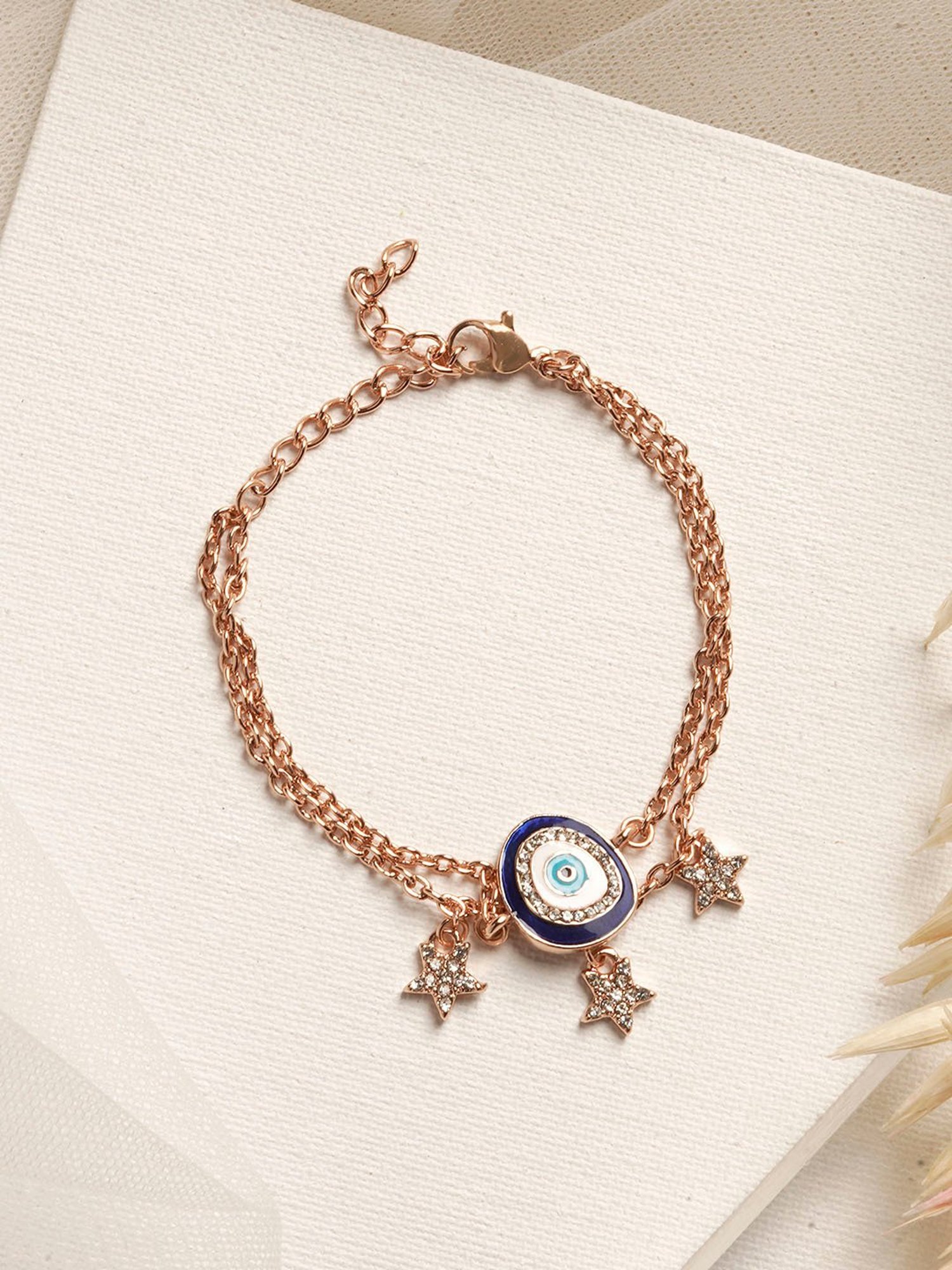 Joker & Witch Iris Blue Evil Eye Charms Bracelet