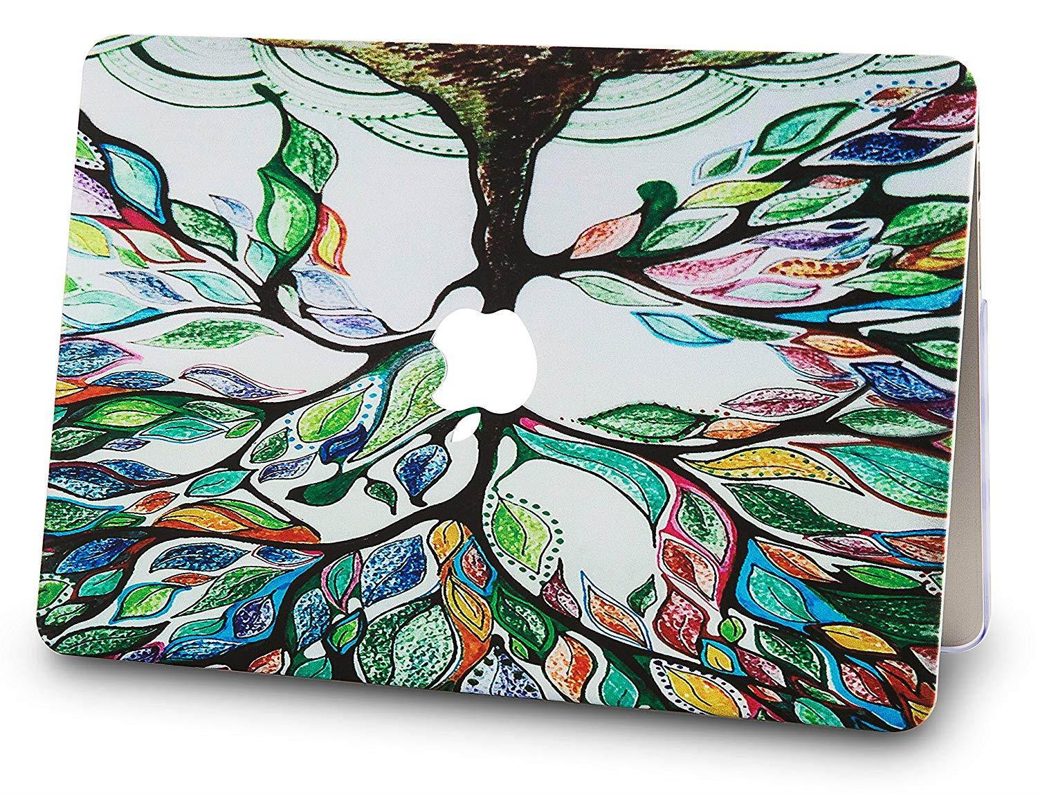 KEC Laptop Case for MacBook Pro 13" (2018/2017/2016) w/ Keyboard Cover Plastic Hard Shell A1989/A1706/A1708 Touch Bar (Colorful Tree)