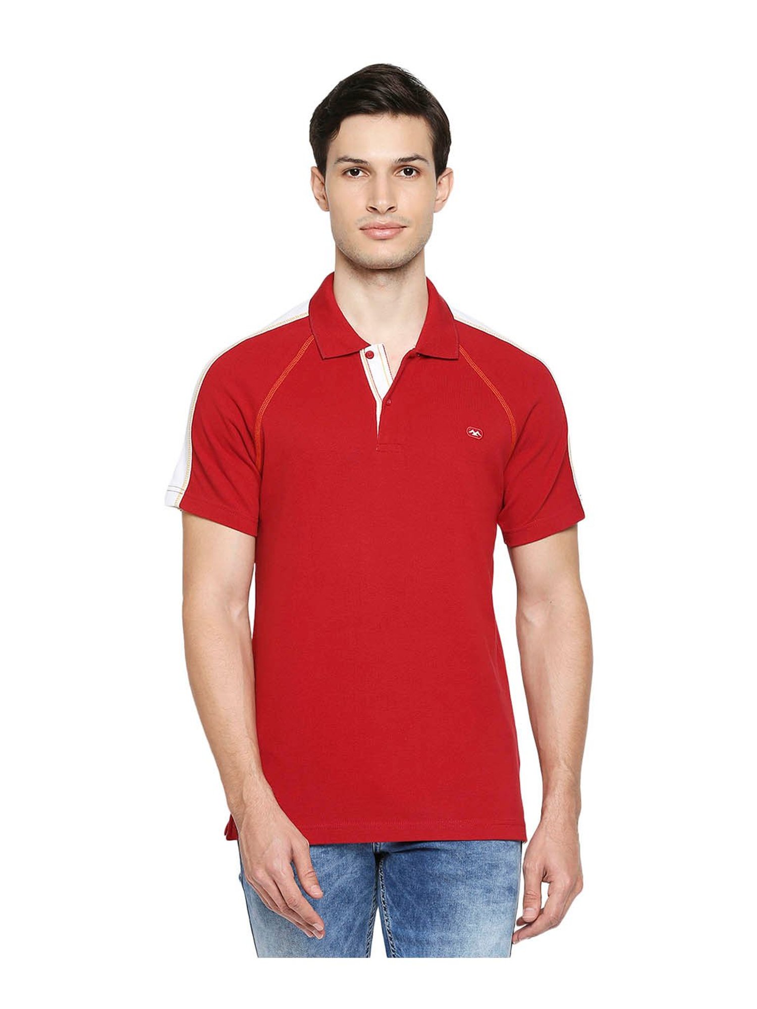 Mufti Red Slim Fit Polo T-Shirt