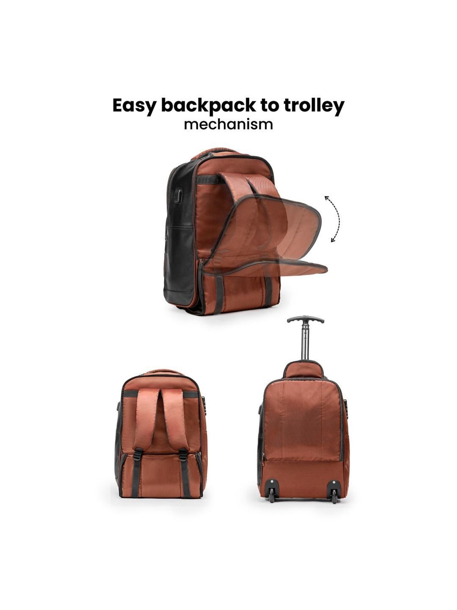 Assembly 30 Ltrs Rust Large Laptop Backpack Trolley Bag