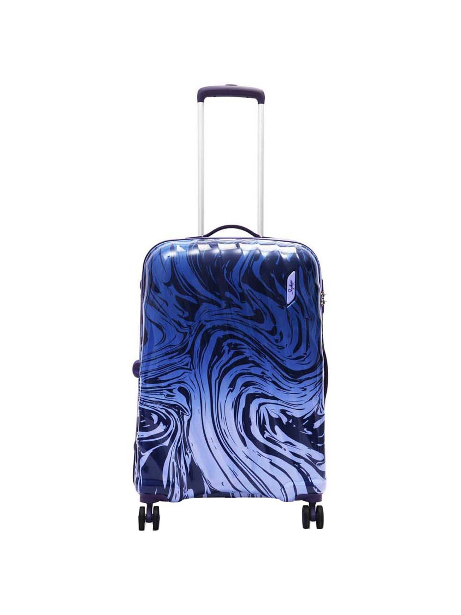 Skybags Openskies Blue Printed Hard Medium Trolley Bag - 47 cm