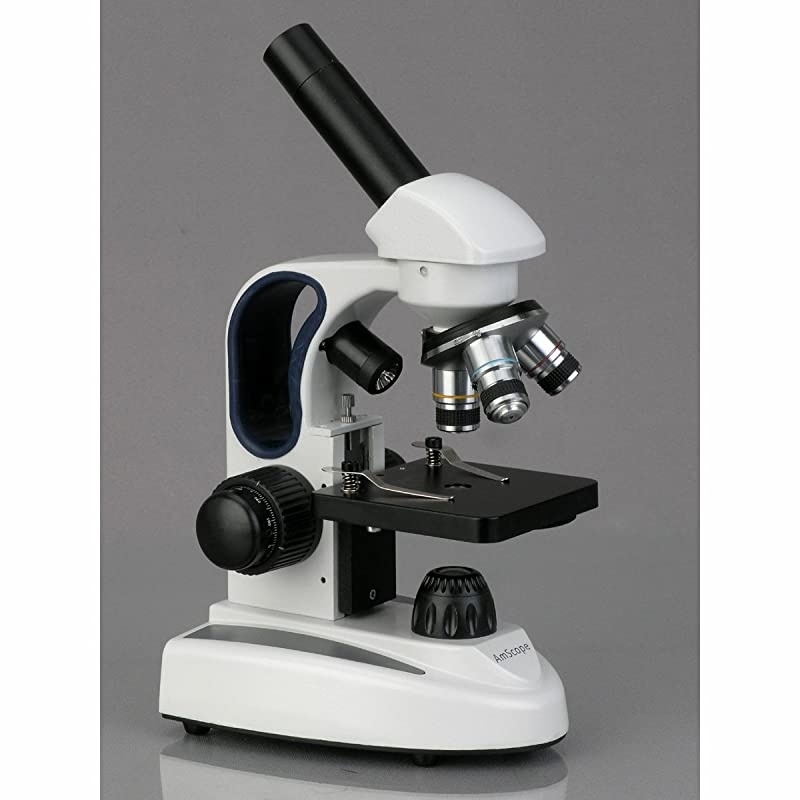 M158C2L Cordless Compound Monocular Microscope WF10x and WF25x Eyepieces 40x1000x Magnification Upper and Lower LED Illumination with Rheostat Brightfield SingleLens Condenser Coaxial Coarse and Fine