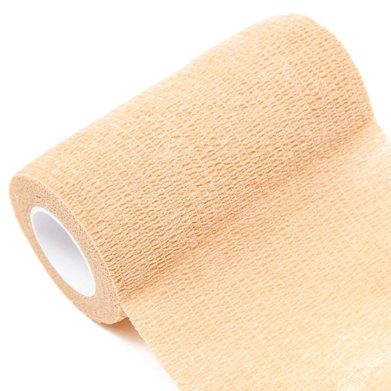 Juvale 12 Pack Self Adhesive Bandage Wraps, Cohesive Tape, Tan Brown, 4 In x 5 Yards