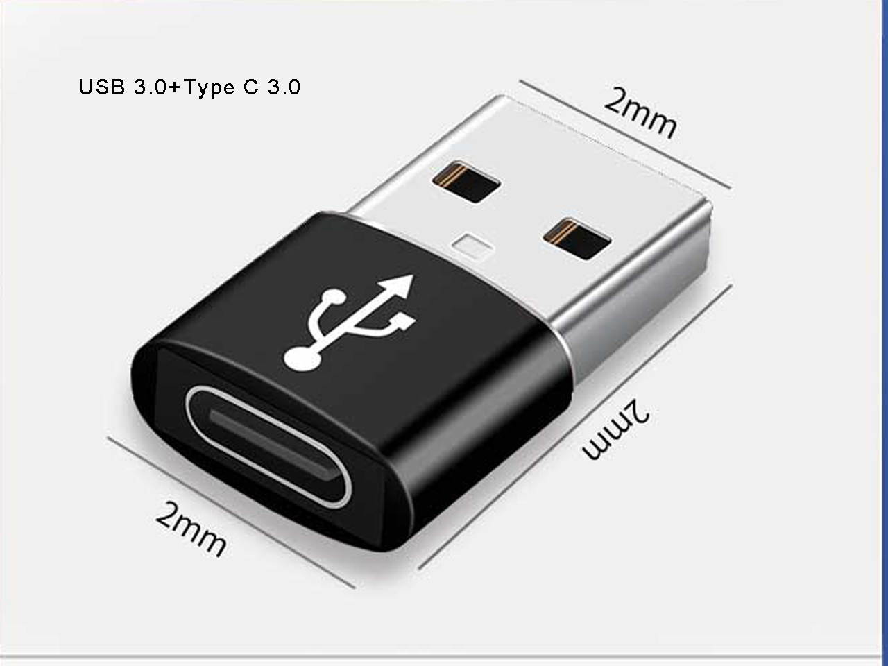 USB C 3.0 Female to USB 3.0 Male Adapter (Upgraded Version) (2-Pack), Type C  to USB A  Adapter, Compatible with Laptops, Power Banks, Chargers, and More Devices with Standard USB A Ports (Black)