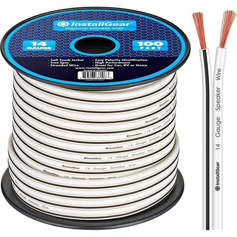 14 Gauge AWG 100ft Speaker Wire Cable White