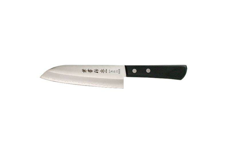 Kanetsune Santoku-Sm. 140mm With Black Plywood handle KC-319