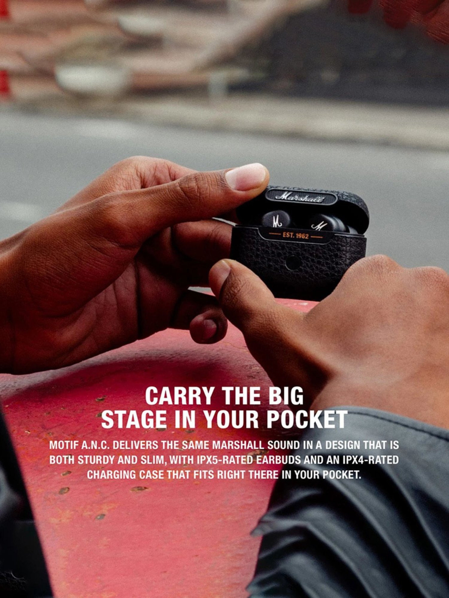 Marshall Motif True Wireless Noise Canceling in Ear Earbuds (Black)