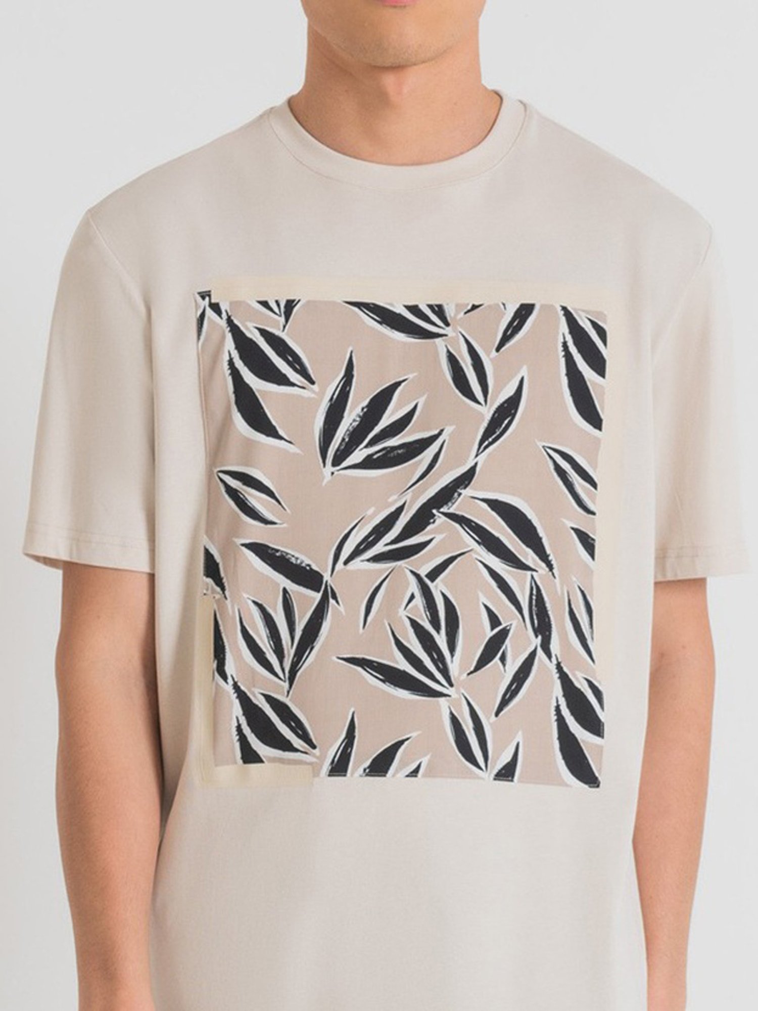 Antony Morato Beige Regular Fit Printed T-Shirt