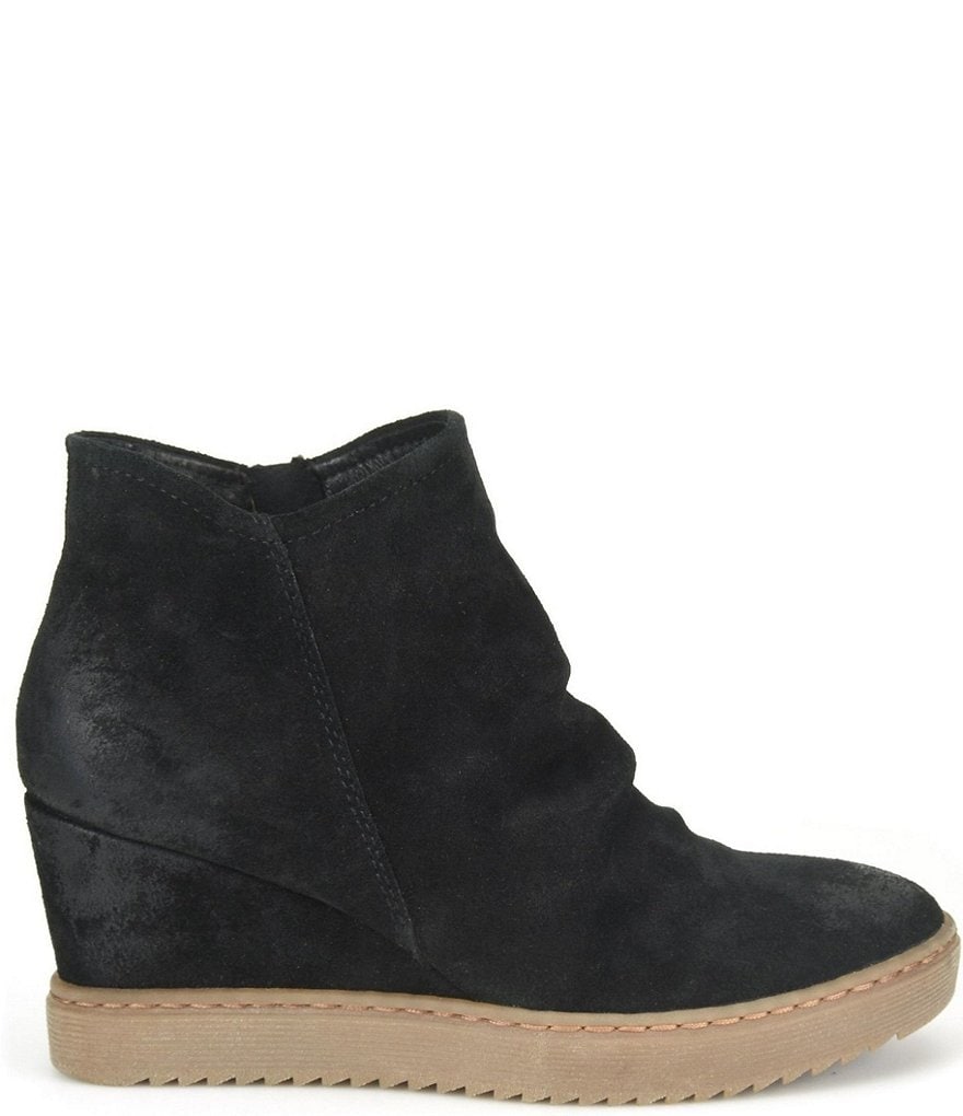 Sofft Siri Waterproof Suede Wedge Ankle Booties