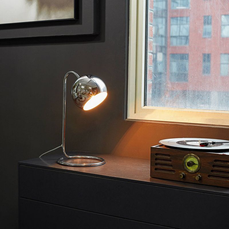 23" Iron/Seeded Glass Axel Farmhouse Industrial Task Lamp (Includes LED Light Bulb) Black - JONATHAN Y