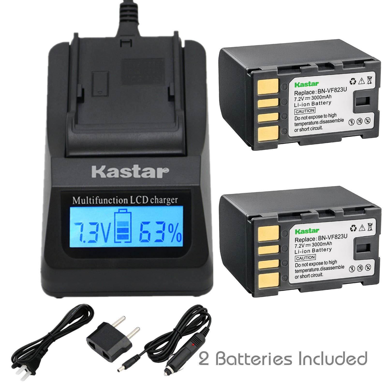 Kastar Fast Charger and Battery (2-Pack) for BN-VF823 BN-VF823U and GZ-MG157