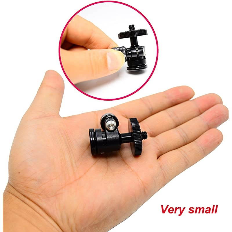 14 Mini BallHead amp Hot Shoe Mount Adapter For Camera Video Light Tripod Monopod 14 Ball head