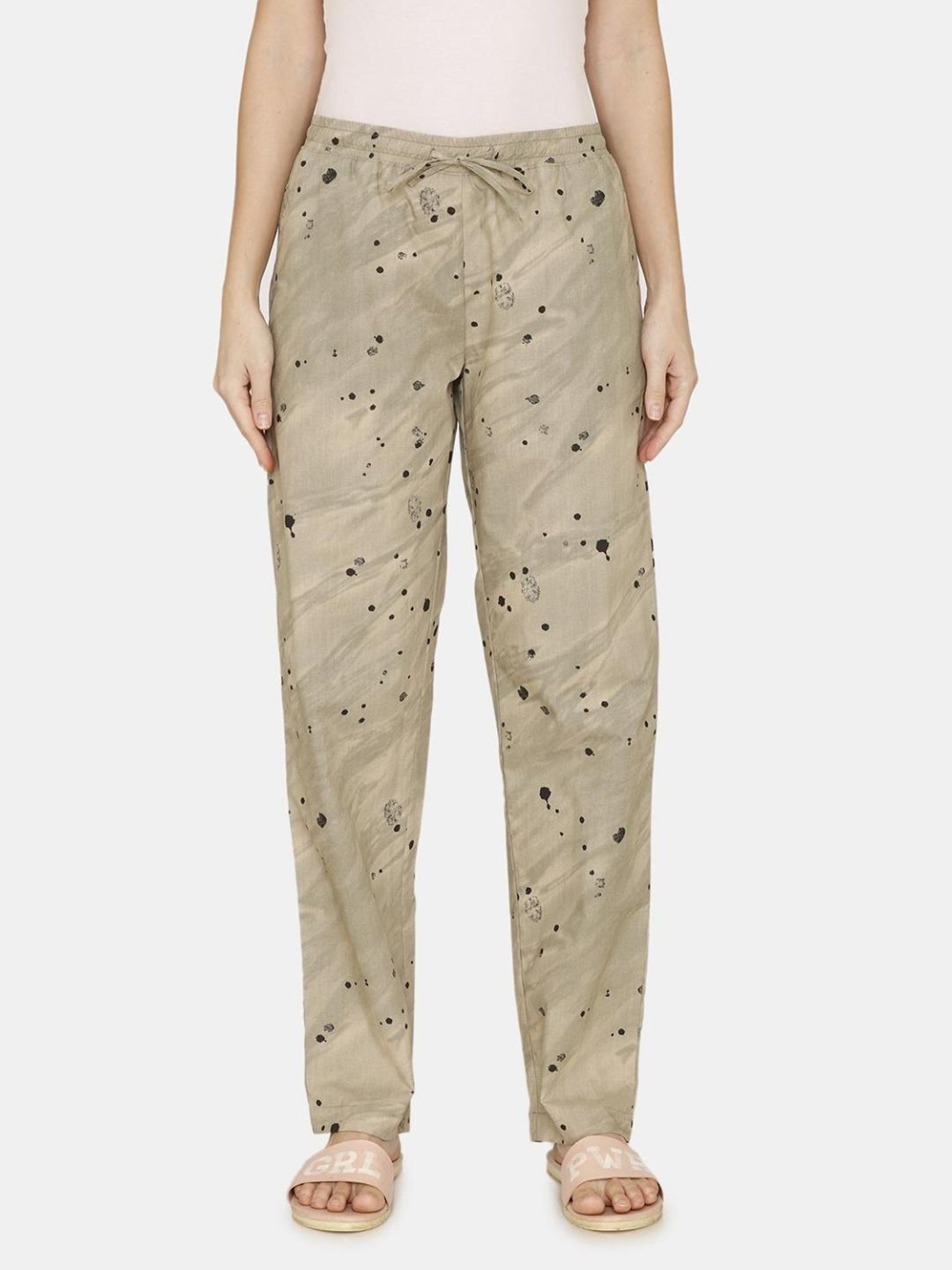 Coucou by Zivame Beige Printed Pajamas