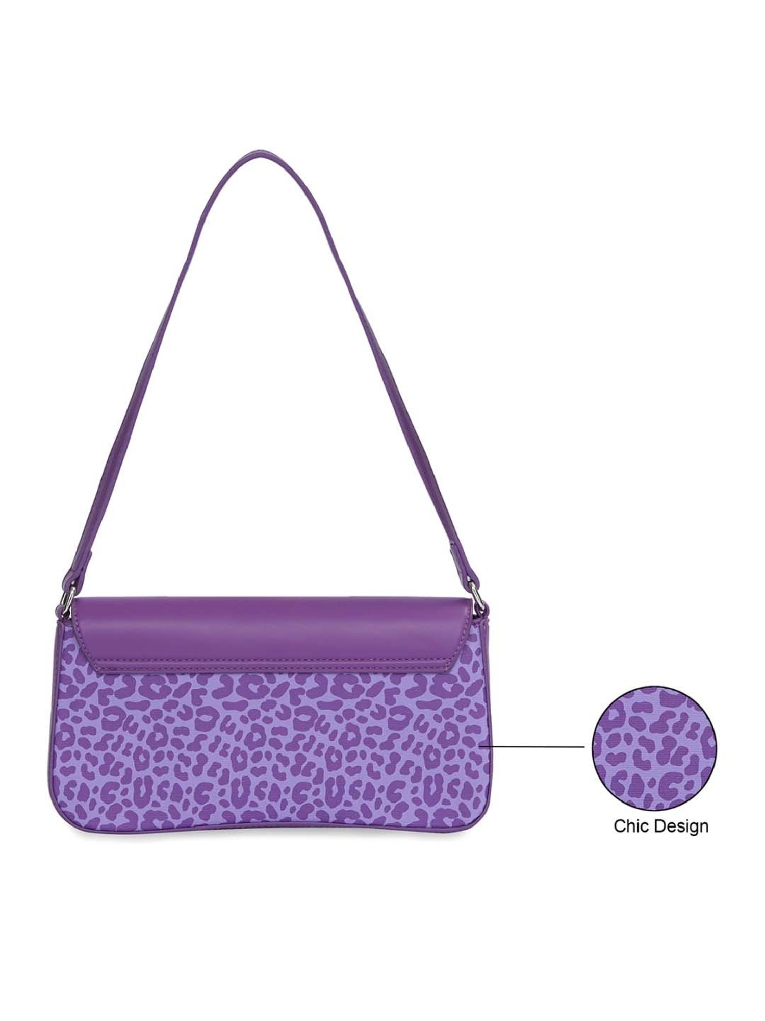 United Colors of Benetton Valeri Violet Printed Shoulder Handbag