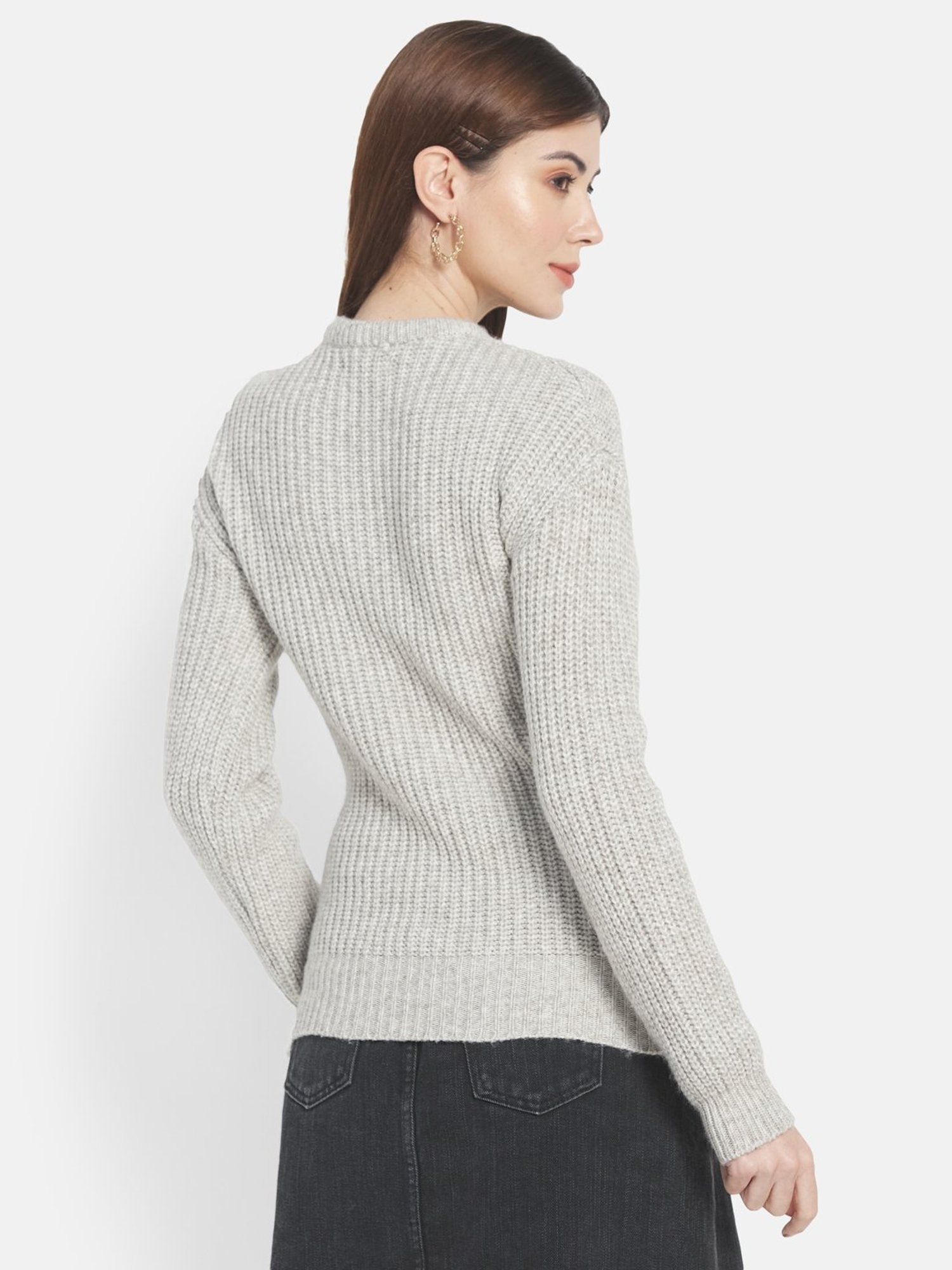 METTLE Grey Regular Fit Pullover