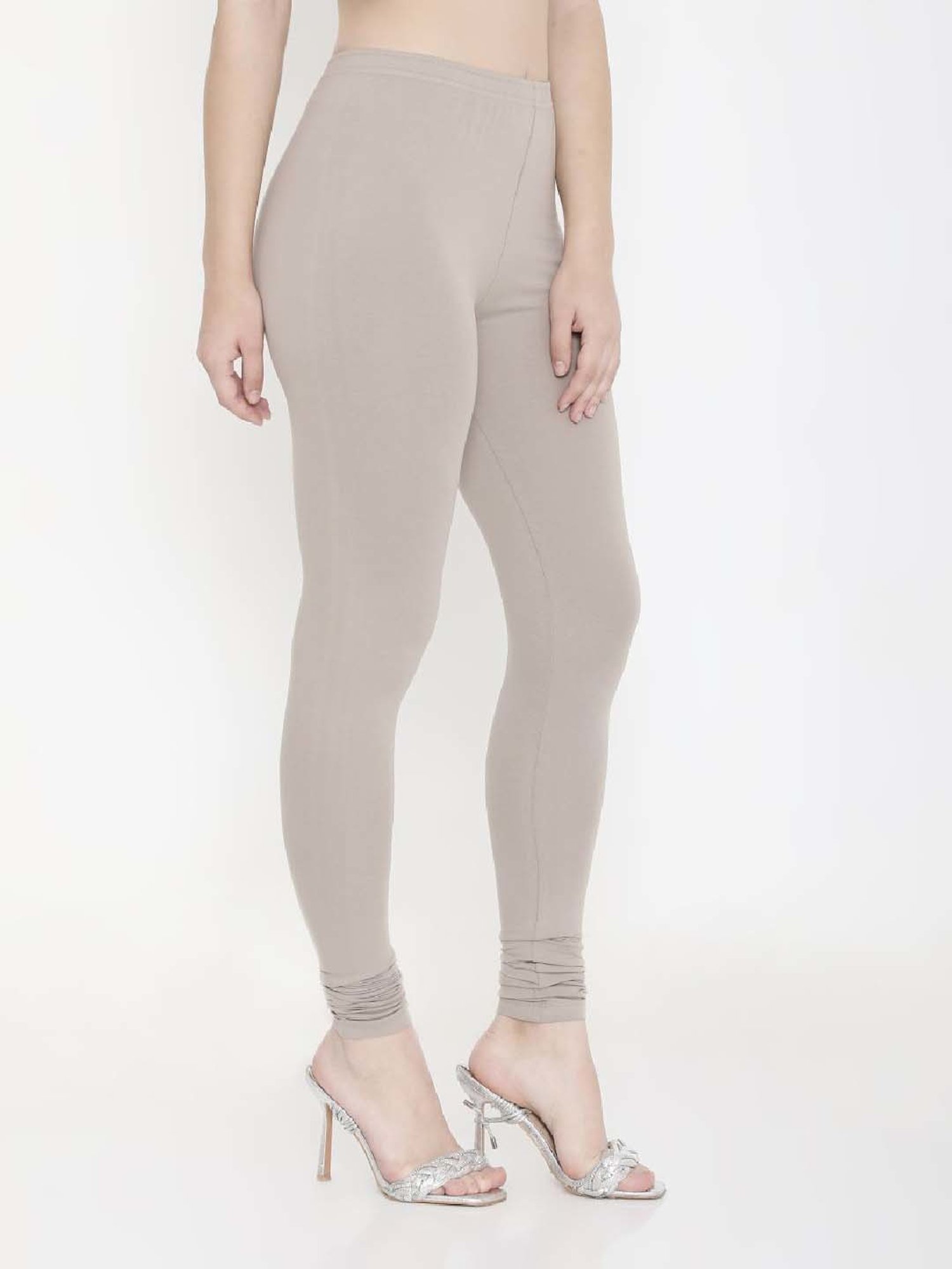 FEELINGS Grey Plain Churidar Leggings