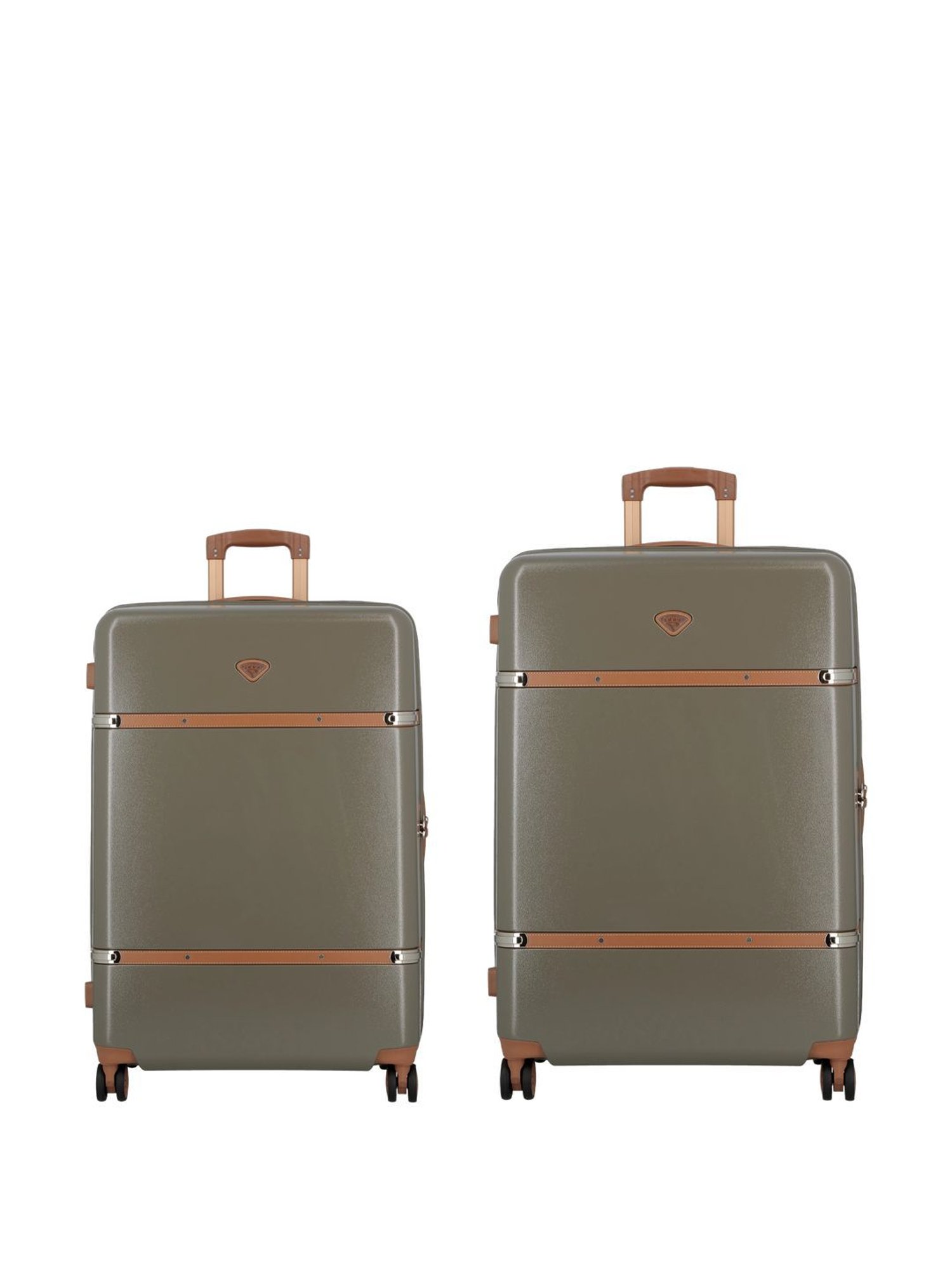 Jump Cassis Riviera Khaki 8 Wheels Large Hard Cabin Trolley Bag Set of 2