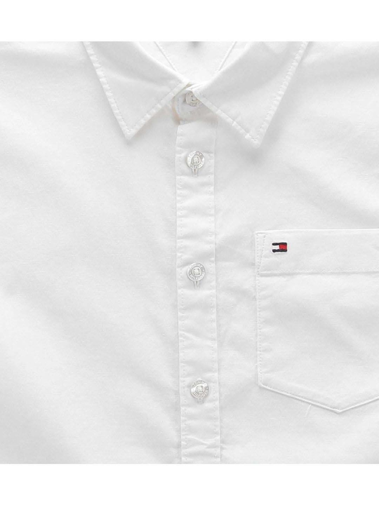 Tommy Hilfiger Boys White Solid Archive Fit Shirt