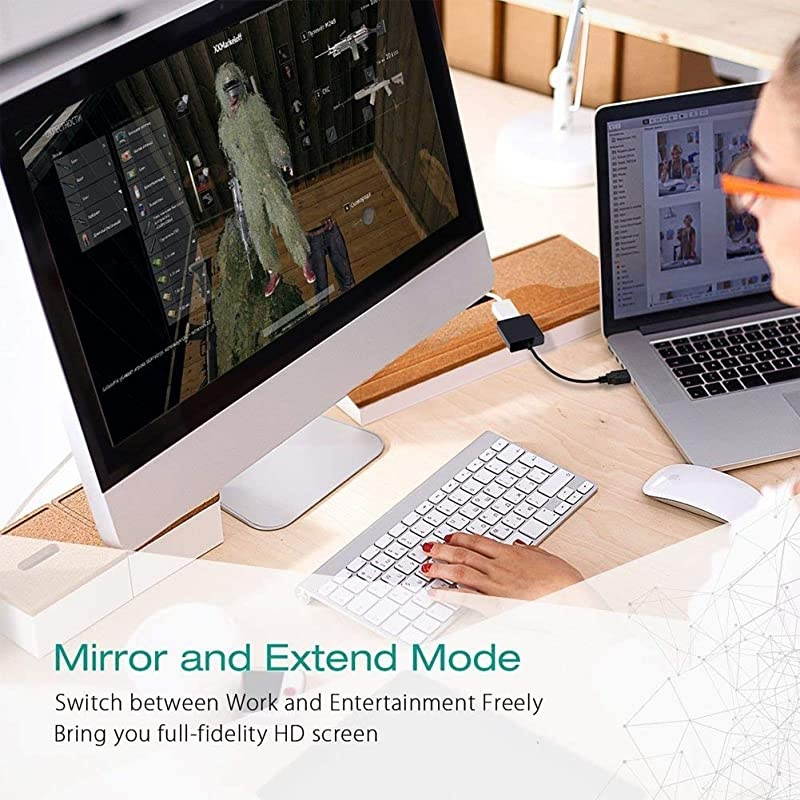 to VGA Adapter 3020 to VGA Adapter MultiDisplay Video Converter PC Laptop Windows 788110Desktop Laptop PC Monitor Projector HDTV Chromebook No Need CD Driver Black