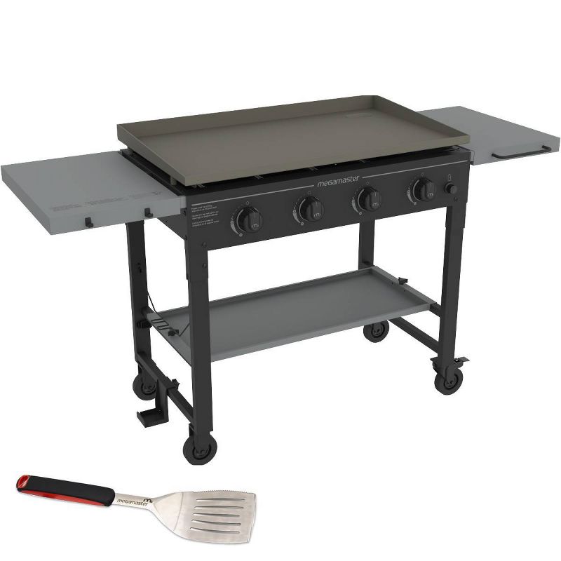 Megamaster 720-0785ASP 2 Burner Griddle Grill with Stainless Steel Spatula