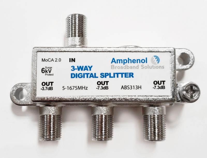 Amphenol 3-Way Digital Splitter MoCA 2.0 ABS313H