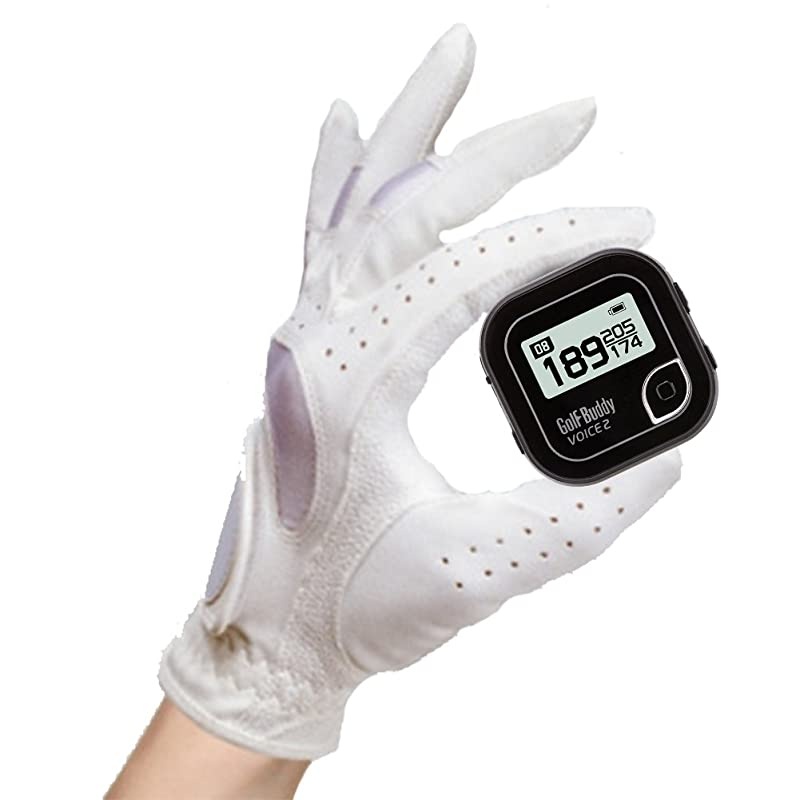 Voice 2 Rangefinder Talking GPS Devices for Hat Distance Range Finder for Golfers 14 Hours Battery Life Water Resistant Black Bundled with Silicon Strap Wristband