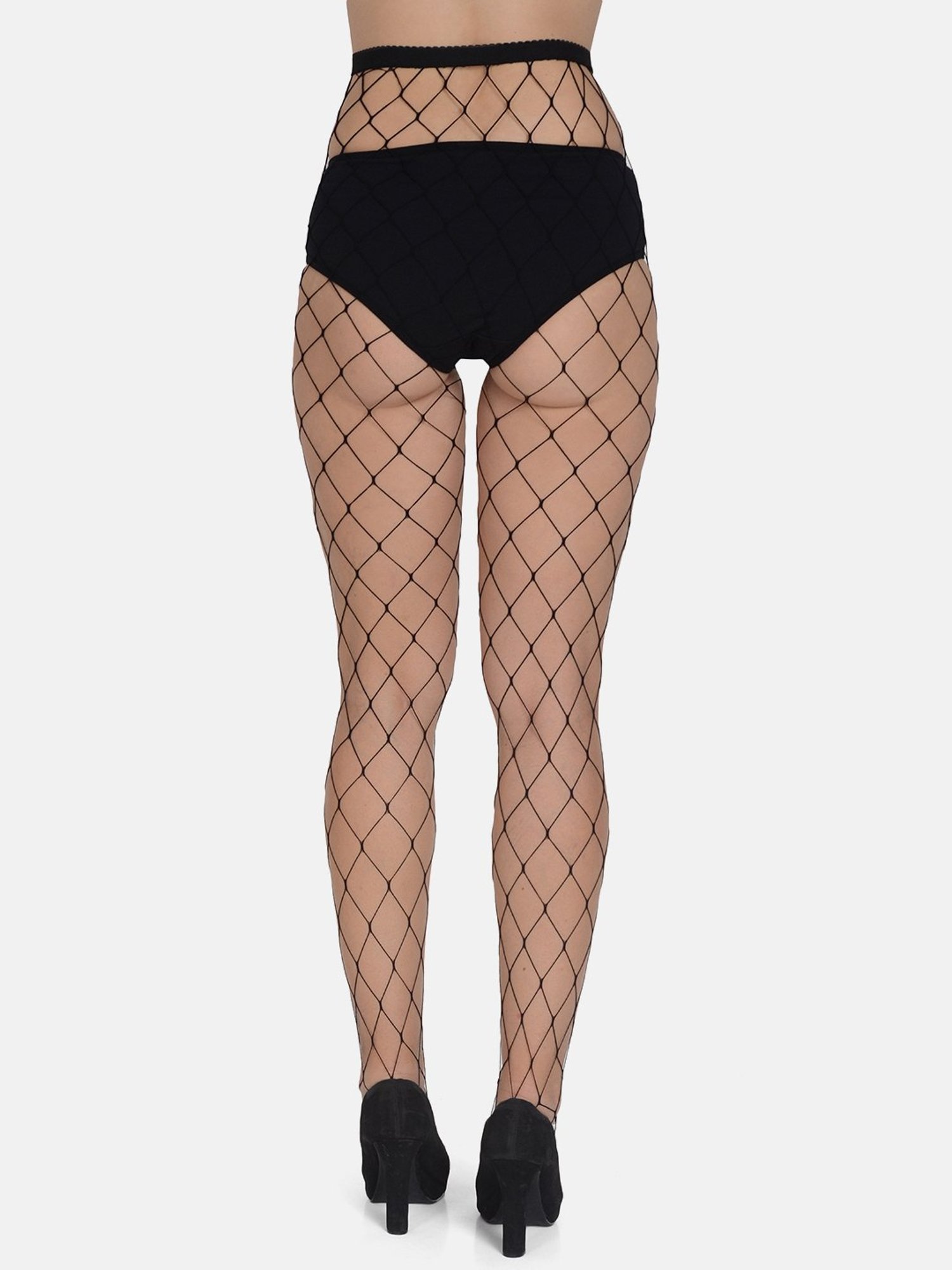 mod & shy Black Fishnet Design Stockings