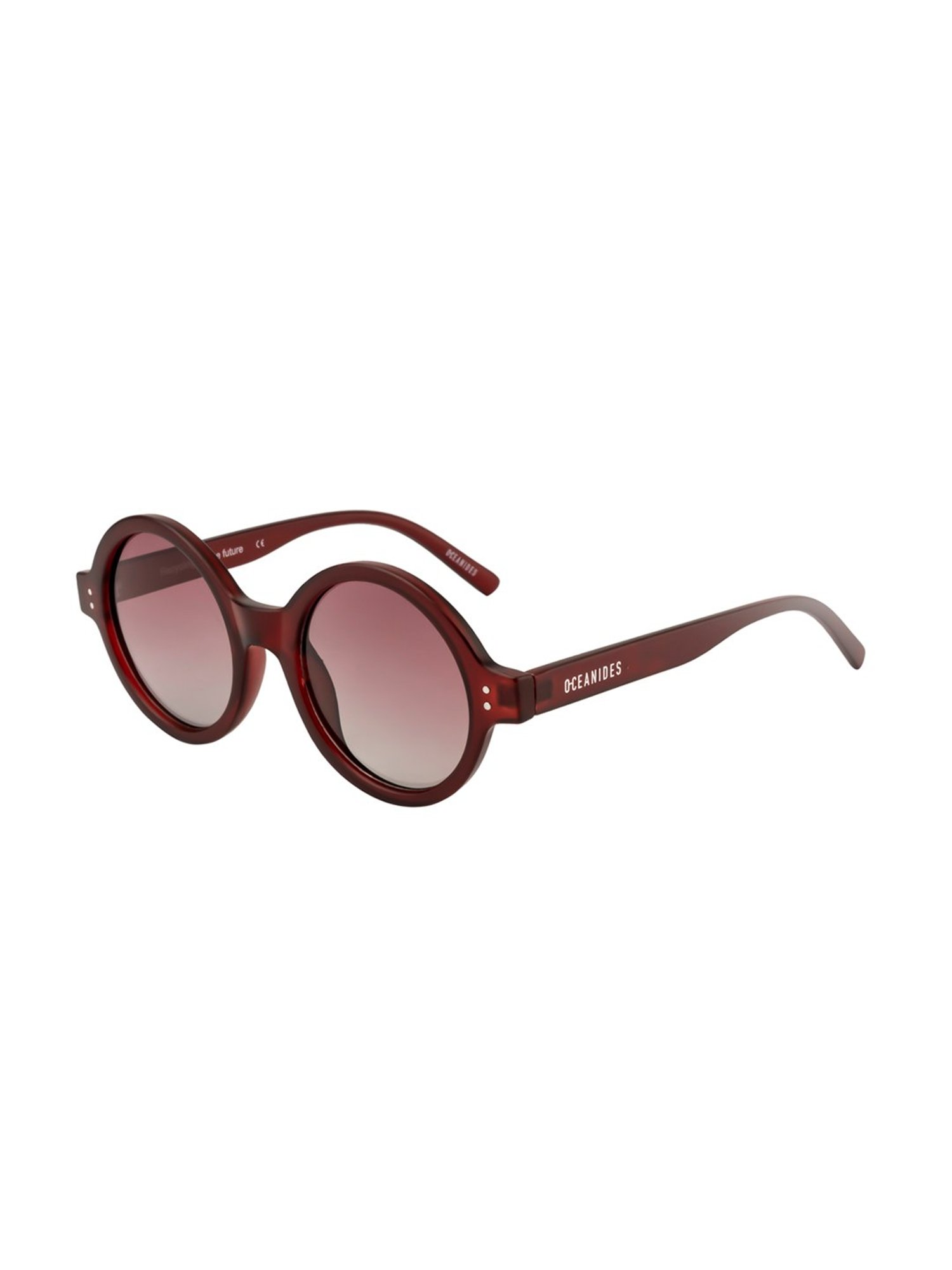 Oceanides Brown Round Unisex Sunglasses