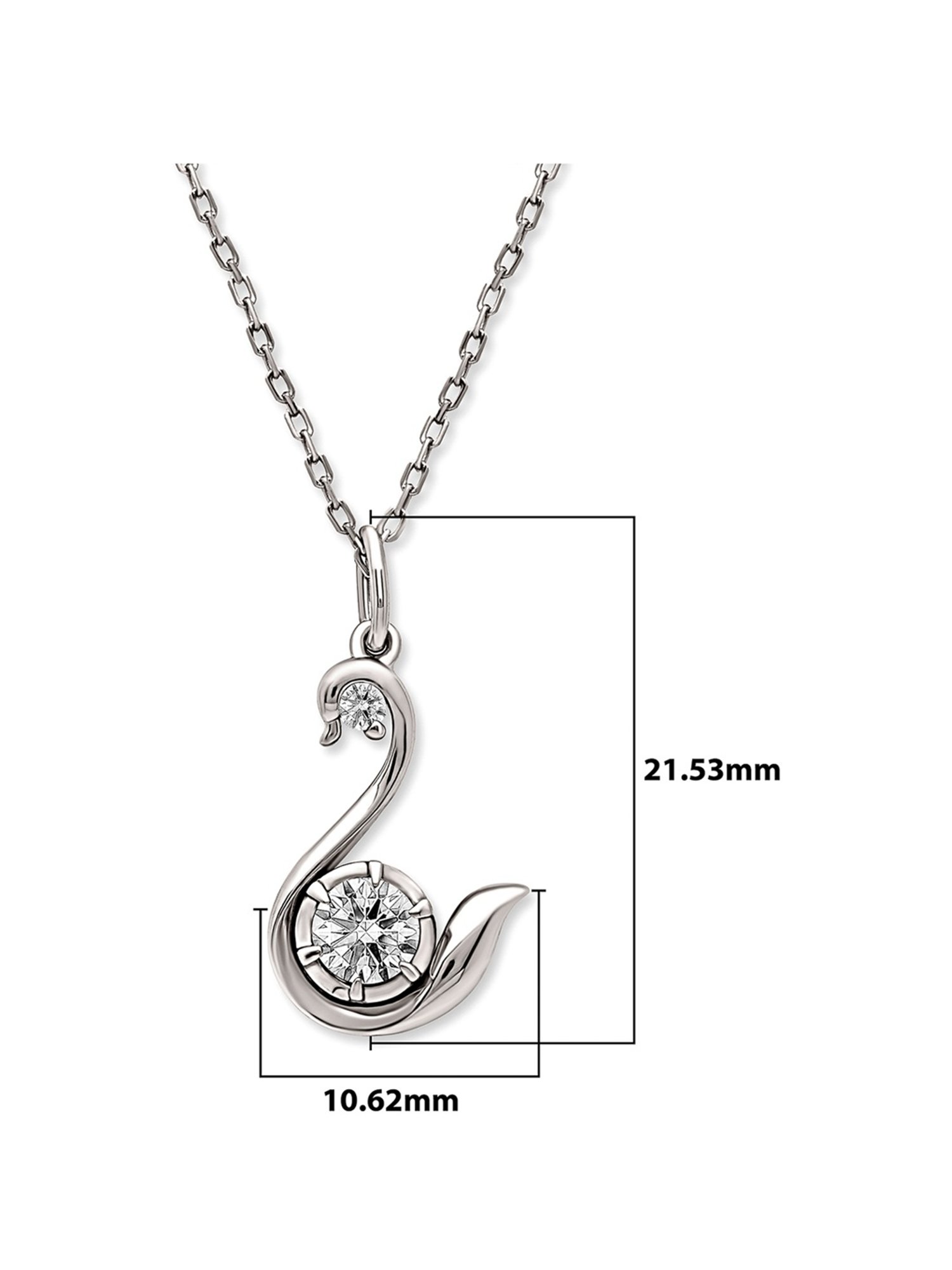 Silberry 92.5 Sterling Silver Swan Pendant with Chain