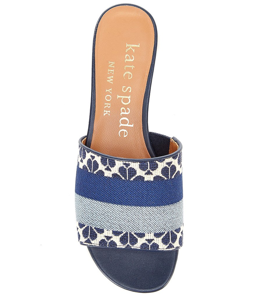 kate spade new york Boardwalk Logo Jacquard Colorblock Stripe Slides
