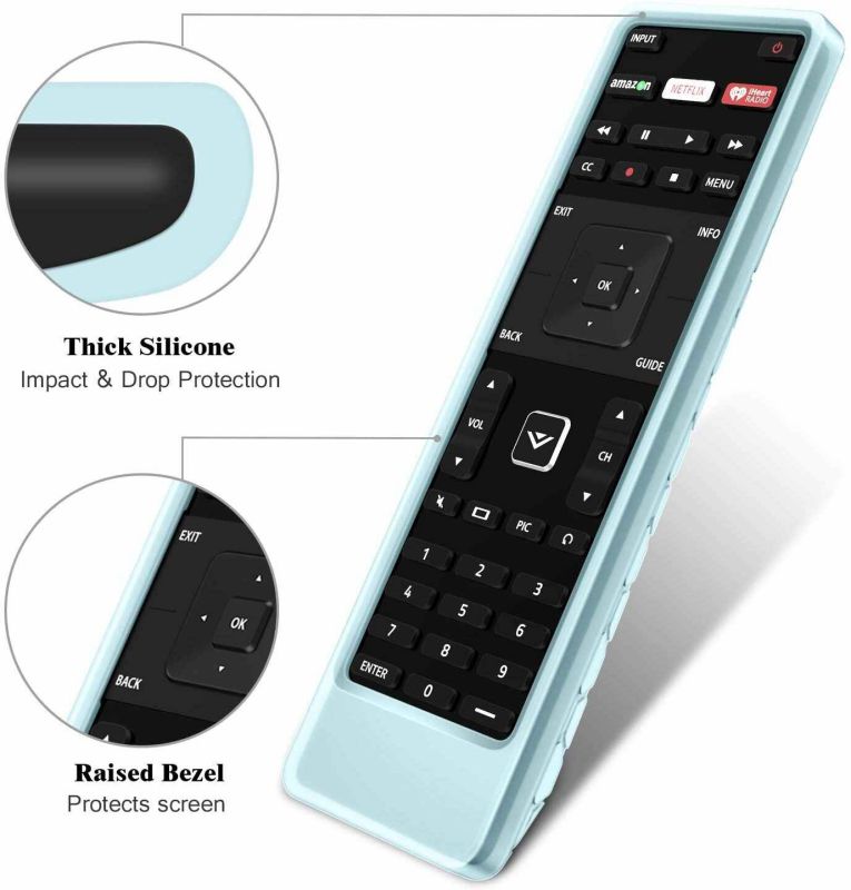 Fintie Remote Case for Vizio XRT122 Smart TV Remote, CaseBot (Honey Comb) Lightweight Anti-Slip Shockproof Silicone Cover for Vizio XRT122 LCD LED TV Remote Controller, Blue Glow in The Dark