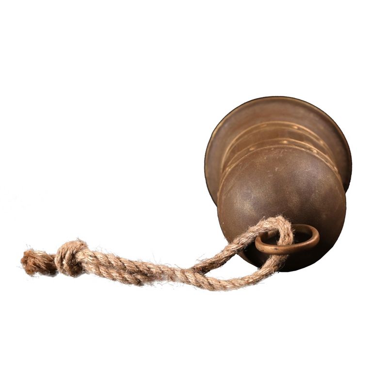 Vintiquewise Large Vintage Style Metal Decorative Bell with Rope for Garden and Home